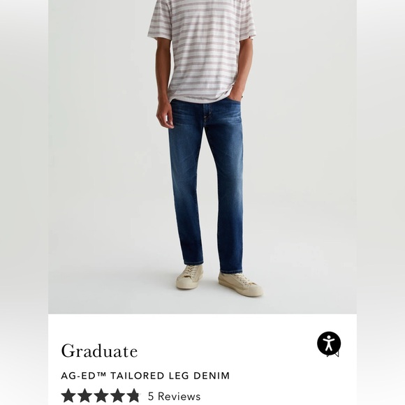 AG Jeans, Men’s dark wash Graduate in 38x32 - Picture 1 of 4